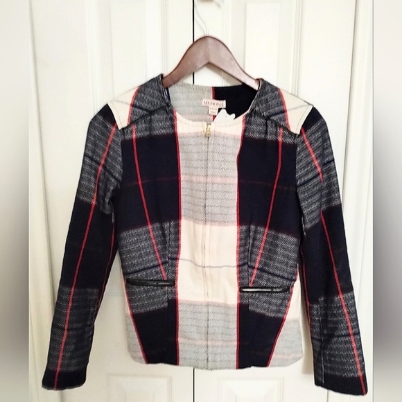 Plaid Zippered Blazer Jacket - Picture 8 of 8